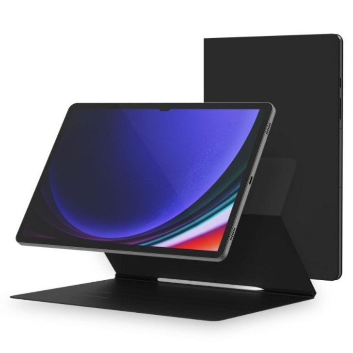 지에스비케이스 갤럭시탭 마그네틱 자석 북커버 슬림 케이스, 블랙, 1개
