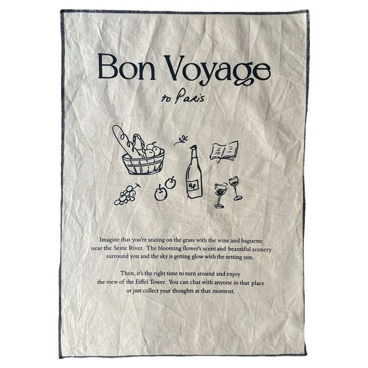 맙소샵 레트로 프랑스 프린트 장식용 인테리어 담요 BRP2427