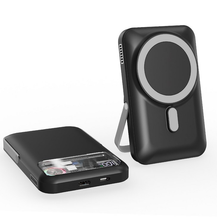 TAEGILA 15W 맥세이프 무선 보조배터리 PD20W 고속충전 10000mAh, 블랙