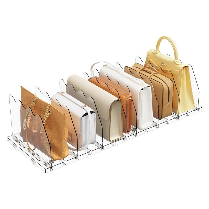가방정리대 아크릴 칸막이 핸드백 정리함, 1개, 투명