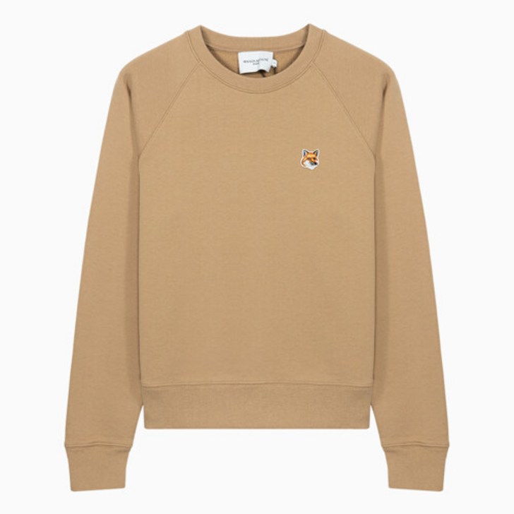 MAISON KITSUNE 명품 23SS 메종키츠네 폭스 헤드 베이지 여성 맨투맨 AW00303KM0001BEIGE