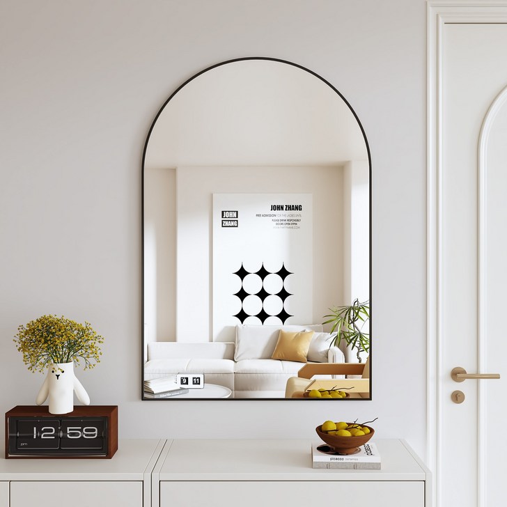 뷰티피크 아치형 벽거울 화정대거울 육실거울, 510×760mm