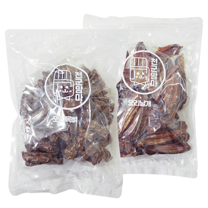 천군맘마 오리목뼈 오리날개 강아지 간식, 오리목뼈, 오리날개, 500g, 1세트 천군맘마 오리목뼈 오리날개 강아지 간식, 오리목뼈, 오리날개, 500g, 1세트