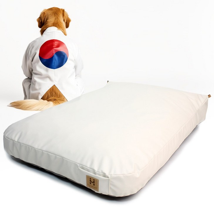 개모찌 강아지 고양이 애견 방석 쿠션, 네모, 크림