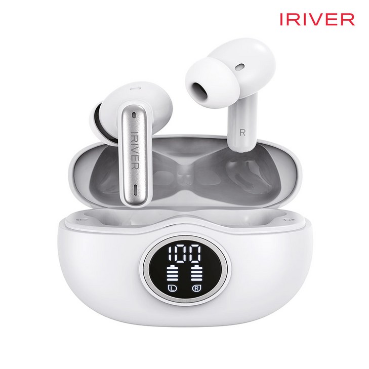 아이리버 터치 블루투스 이어폰 무선 노이즈캔슬링 ANC IBT5011BT V5.3, 화이트