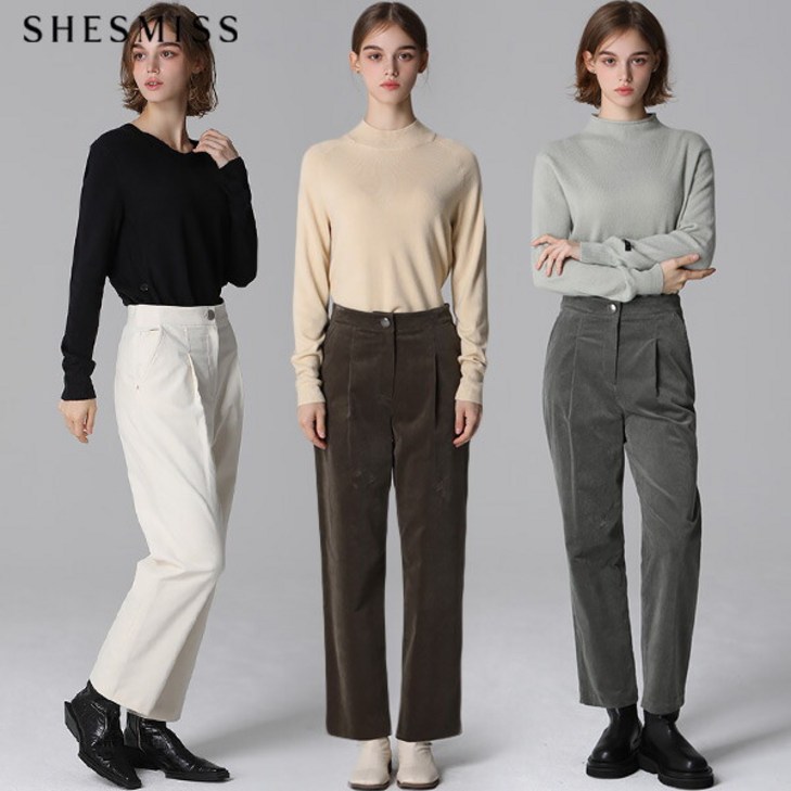쉬즈미스. 쉬즈미스SHESMISS 코듀로이 원턱 배기 팬츠 택가격168000원