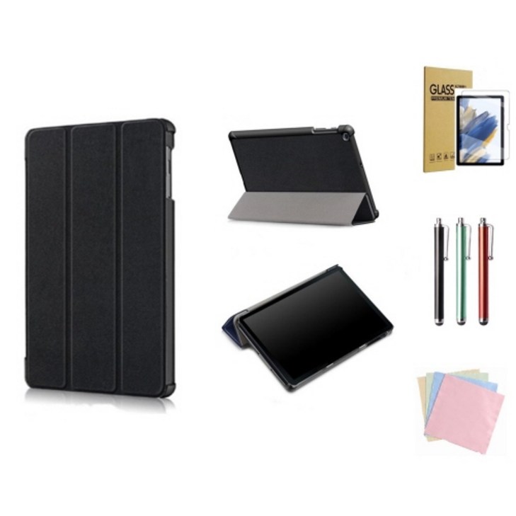 갤럭시탭A8 26.67cm 북커버 케이스 SMX200 X205강화유리필름터치펜클리너