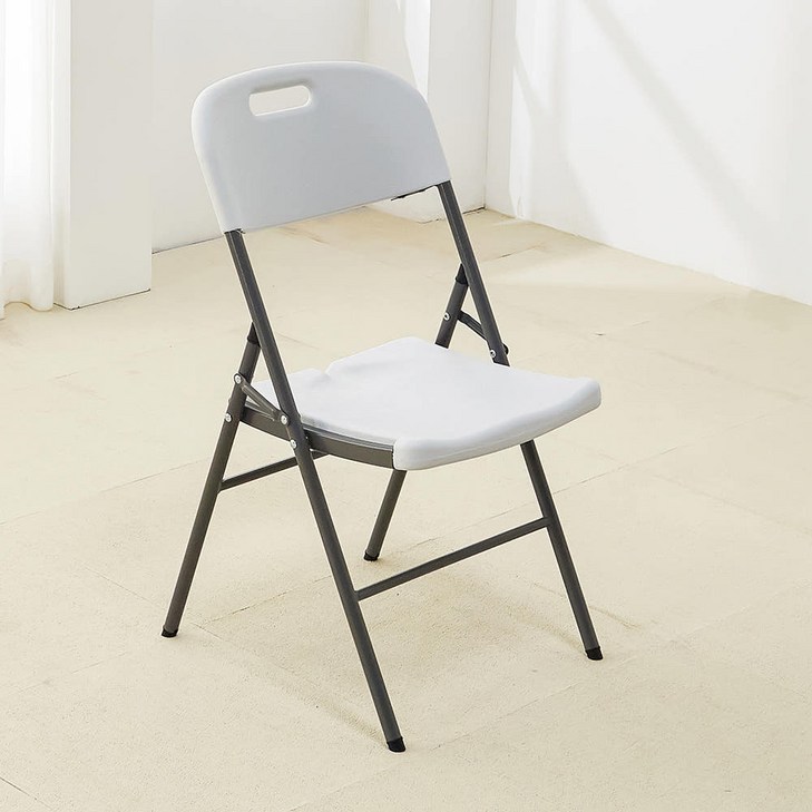 홈스퍼니처 오드리 브로몰딩 접이식 의자, 1개, 화이트