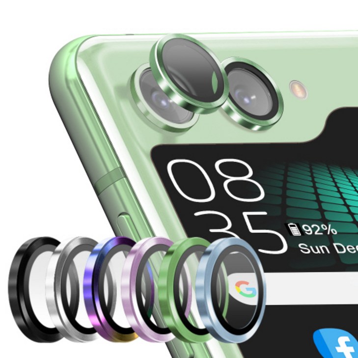 고부기 갤럭시 Z플립5 메탈링 슬림핏 빛번짐 방지 카메라 렌즈 강화유리