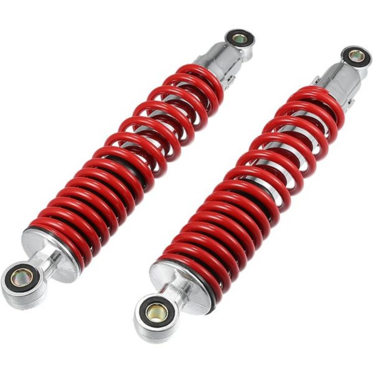 모터사이클 리어 서스펜션 충격 내구성 조정 310mm 50cc 70cc 90cc 125c 대부분의 ATV 모페즈 더트 바이크 레이스 메탈 레드 1쌍