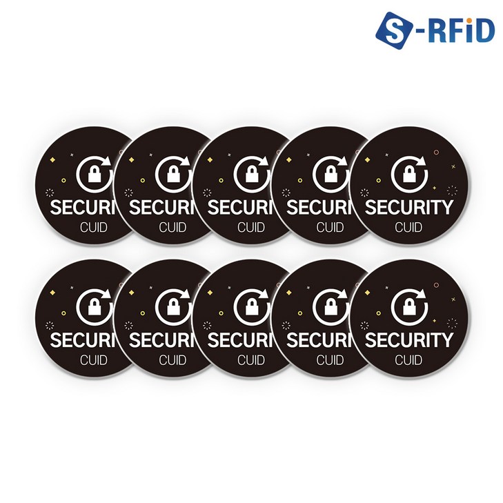 아파트 공동현관 도어락 복사 등록 CUID 스티커 태그 MCT 출입문, 10개, CUID 태그 블랙 No.80P 10개