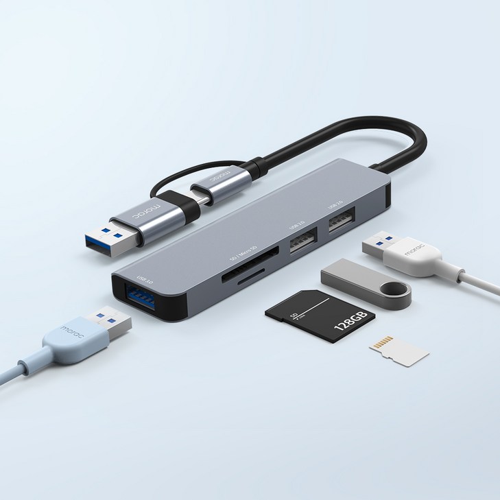 morac 프로토 5포트 USB 젠더 C타입 멀티 허브 MRHUB5, 단품 morac 프로토 5포트 USB 젠더 C타입 멀티 허브 MRHUB5, 단품