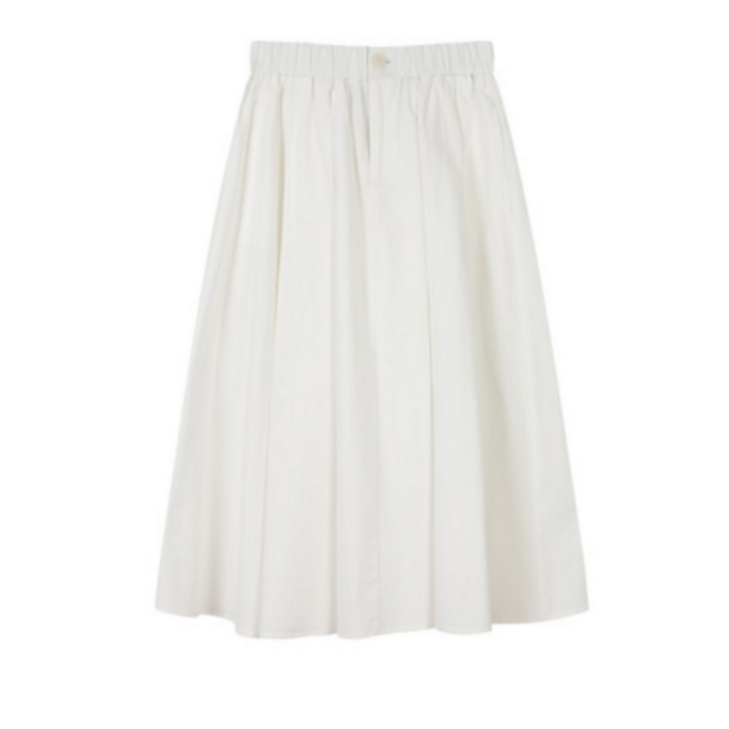 플라스틱아일랜드 여성용 이밴드 턱 플레어 스커트 PQ2WS032