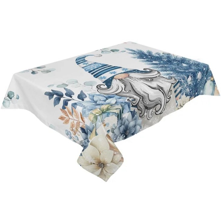 크리스마스 식탁보 홈카페 파티 테이블보 미니멀리스트 눈송이 천, 방수 식사 주방 장식 커버, 31.LXM13162  153x153cm, 1개