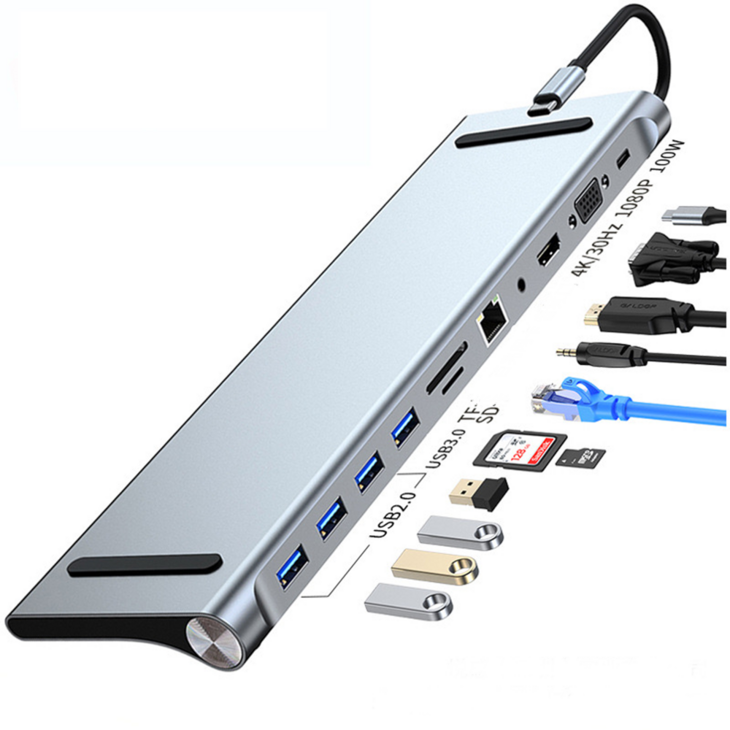 큐앤씨 10포트 11포트 usb c타입 멀티 허브 노트북 스탠드, 11 in 1 큐앤씨 10포트 11포트 usb c타입 멀티 허브 노트북 스탠드, 11 in 1