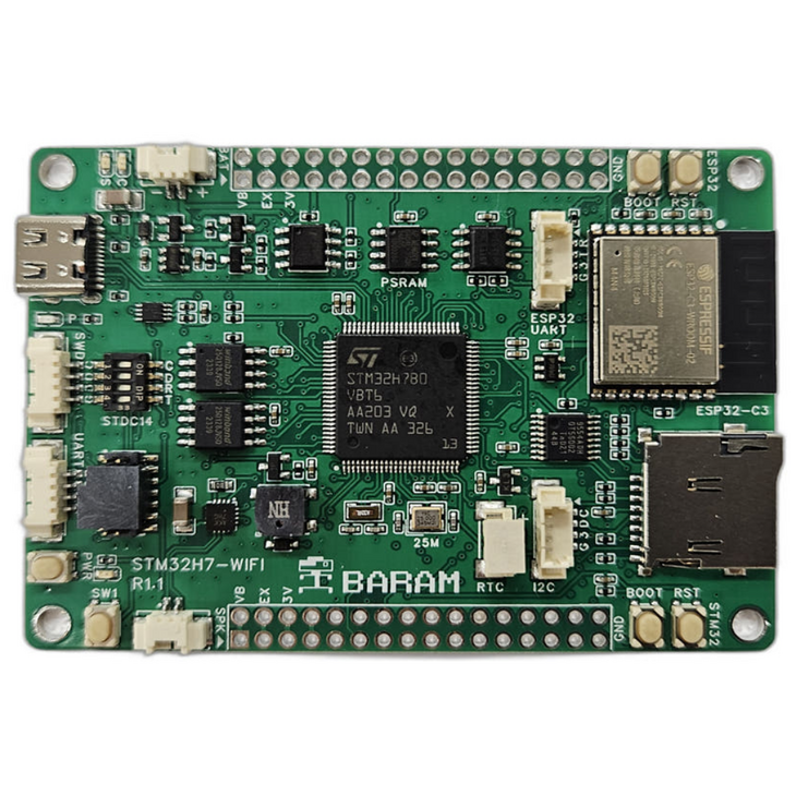 STM32H7WIFI 개발보드 STM32 및 ESP32 C3 교육용 보드, 1개, STM32H7WIFI핀헤더미납땜