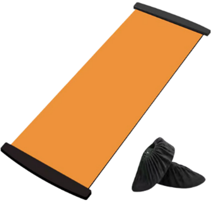 헬스센스 슬라이드 보드 스케이트 매트 + 신발 파우치 세트, 오렌지 - 투데이밈