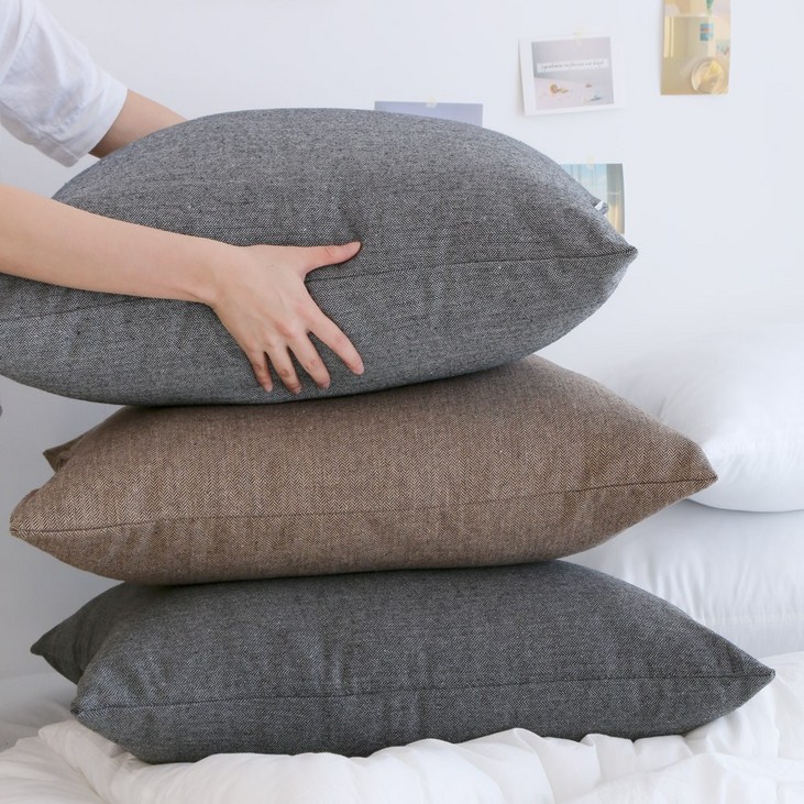 헤링본 거실 쇼파 대형 사각 쿠션커버 65×65