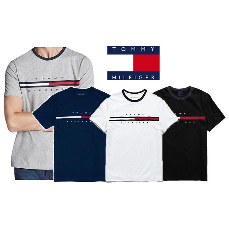 타미힐피거 남녀공용 로고 반팔 티셔츠 C817849808 (블랙,화이트,네이비, 그레이)