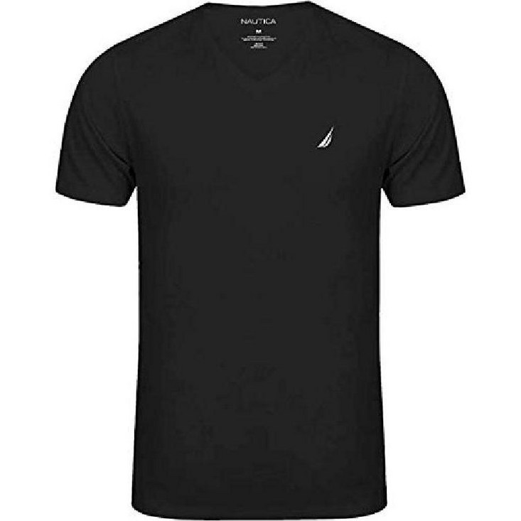 노티카 남성용 반팔 솔리드 클래식 핏 V넥 티셔츠 XLarge  Black