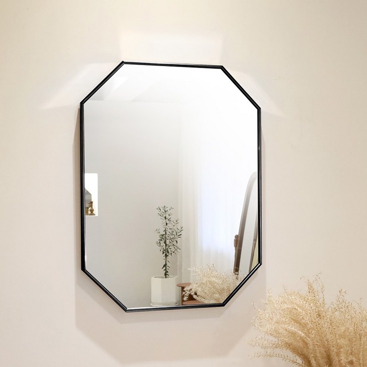 브래그디자인 무료배송 450×600 팔각 거울  타사대비 2배 두꺼운 5mm 거울 국내 알루미늄 수제작 프레임, 5. 제트블랙