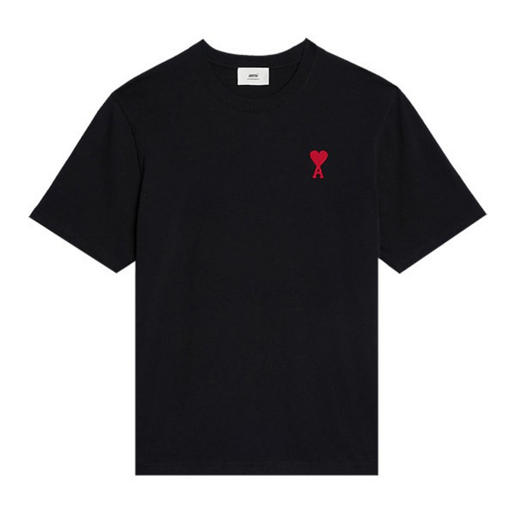 아미 하트 로고 반팔 티셔츠 UTS004 726 009 BLACKRED AIC117