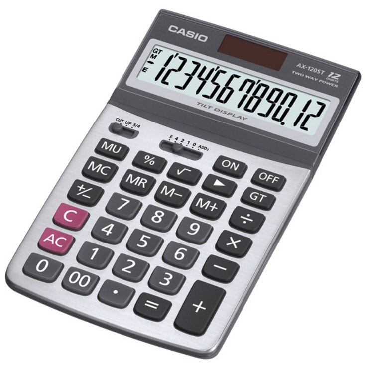 카시오 12단 계산기 AX120ST, 혼합 색상, 1개
