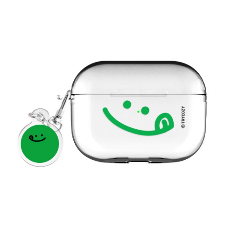 빅 와글와글 에어팟프로  에어팟프로2 클리어 케이스키링 세트, 빅와글와글그린, AirPods Pro2세대