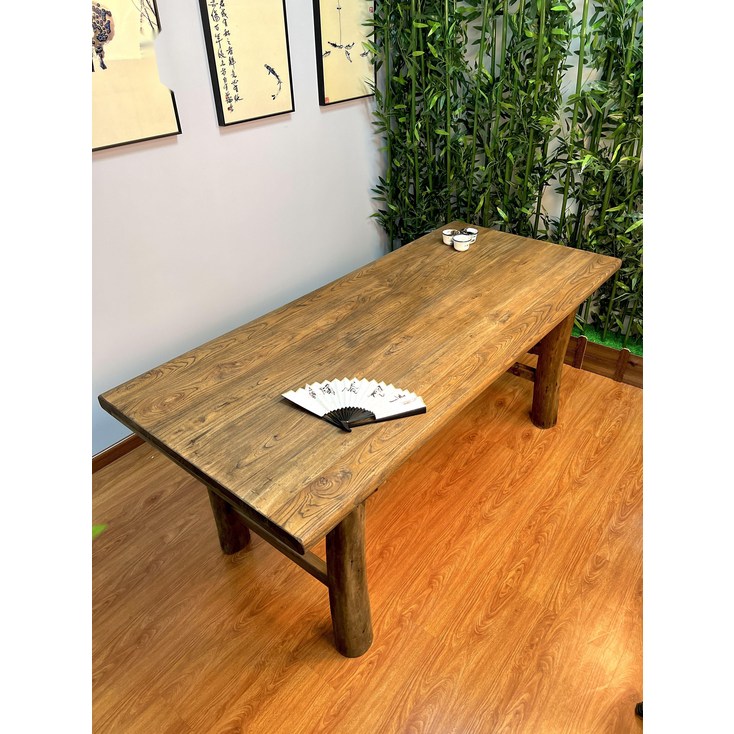심플한 디자인 고재테이블 원목 긴 책상 공방용 테이블