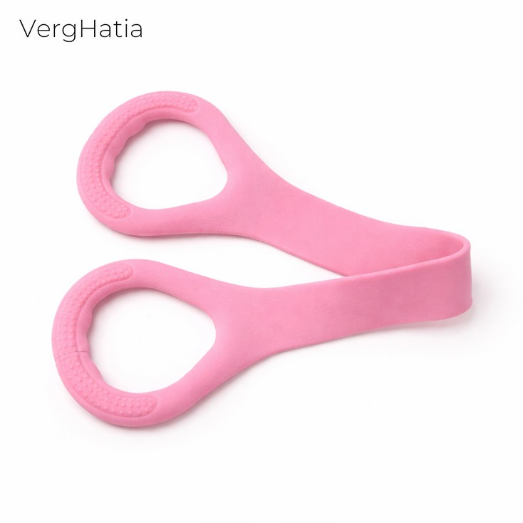 아트리빙스 논슬립 손잡이 헬스 스트레칭 탄력 요가 밴드, 1개, 핑크