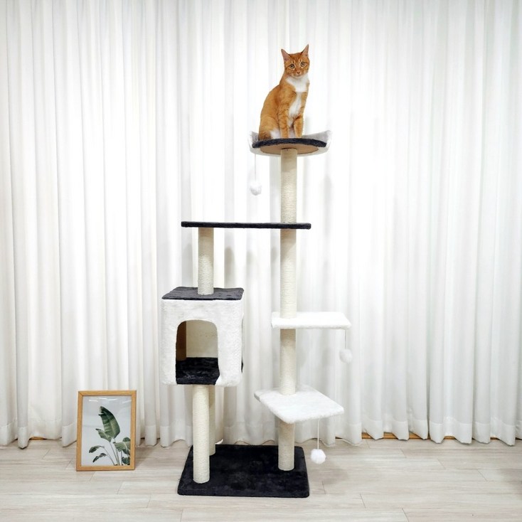 [펫카]애묘 고양이 스크래쳐 캣타워 캣폴 PTWT-04, 1개 - 투데이밈