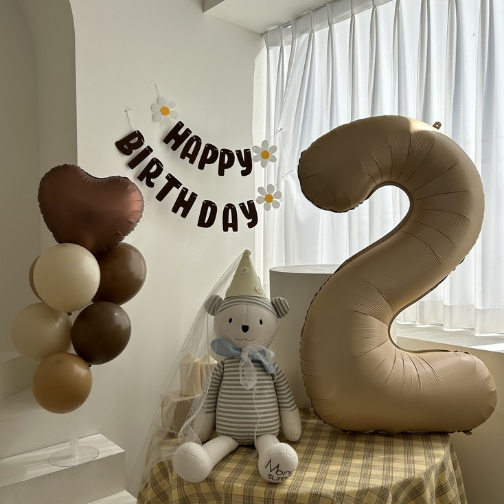 하피블리 두돌 생일상 숫자 풍선 생일 파티 용품 세트 - 투데이밈