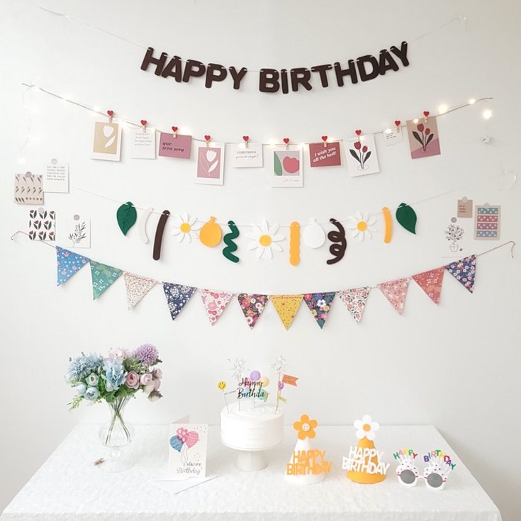 케세라세라 감성충만 하트우드 포토가랜드 파티용품세트 생일파티 생일가랜드 생일파티용품, 1세트, 게세라세라 감성가득 생일파티세트