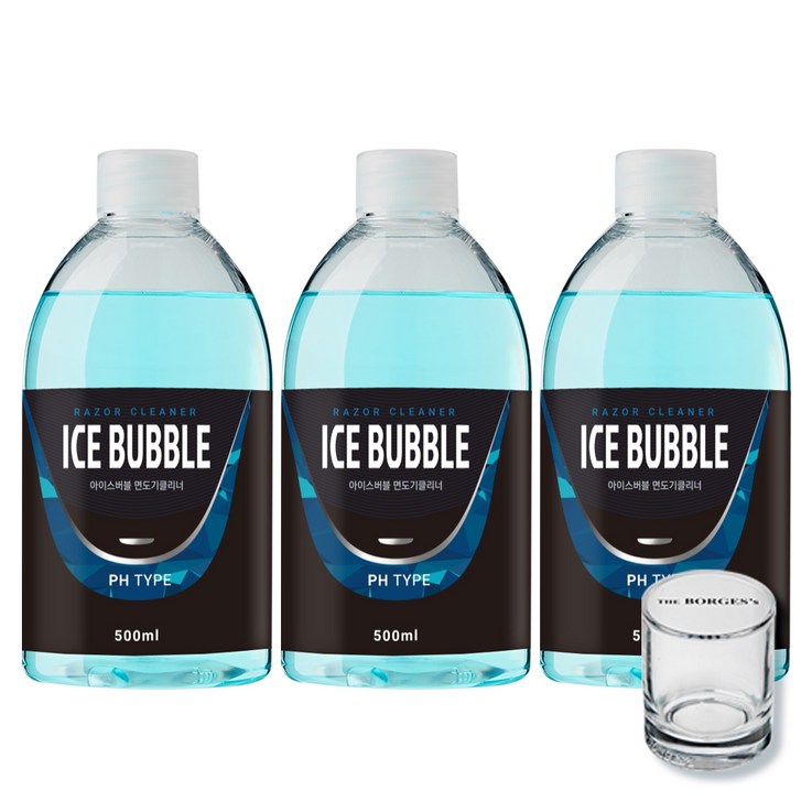 아이스버블 면도기클리너 세정액 PH타입 500ml x 3p 세척용 유리컵, 단일상품, 단일색상 아이스버블 면도기클리너 세정액 PH타입 500ml x 3p 세척용 유리컵, 단일상품, 단일색상