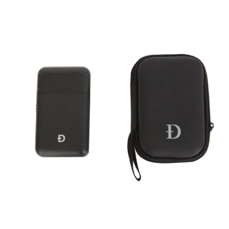 Dr.Elvis 휴대용 선물용 얇은 카드형 전기 충전식 면도기  전용 휴대용 파우치, 블랙, DARCMES001