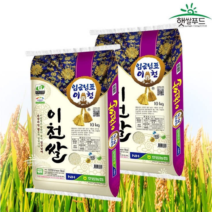 햇쌀푸드 농협 임금님표 이천쌀 쌀 20kg(10kg 2개) 단일품종 경기미 명절선물 쌀 선물세트, 20kg, 단품