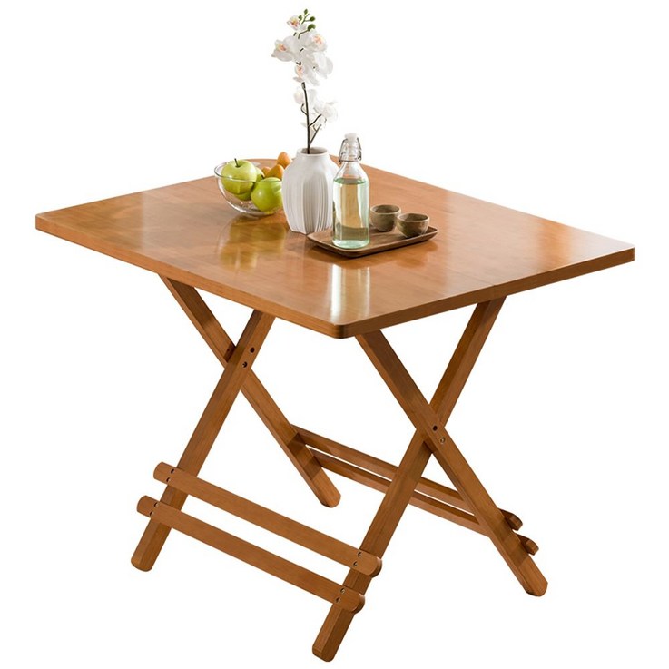 접이식 테이블 원목 목재 간이 식탁 정사각형 90 90, 브라운 스퀘어 60X60