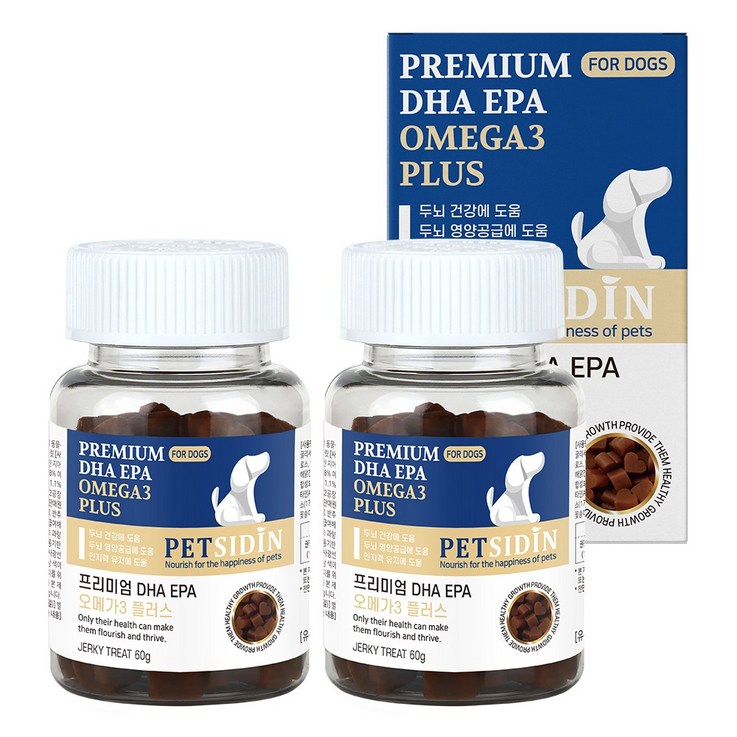 펫시딘 강아지 DHA EPA 오메가3 두뇌 건강 영양제, 혼합맛, 2개, 기타 - 쇼핑뉴스