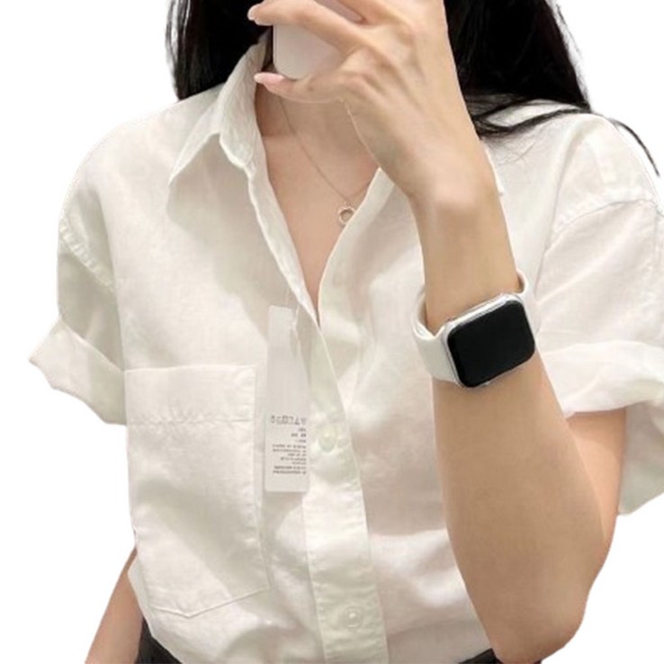 스밀리 여성 베이직 카라 반팔 셔츠 스밀리 여성 베이직 카라 반팔 셔츠