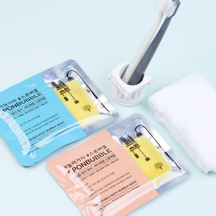 사비아 바디버블 스폰버블 일회용 샤워 스폰지  바디워시, 20매, 15ml