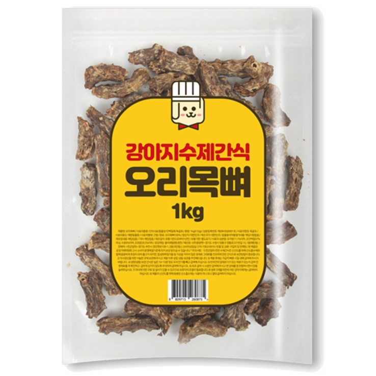 대용량 강아지수제간식 국내생산, 오리목뼈, 1kg, 1개 대용량 강아지수제간식 국내생산, 오리목뼈, 1kg, 1개