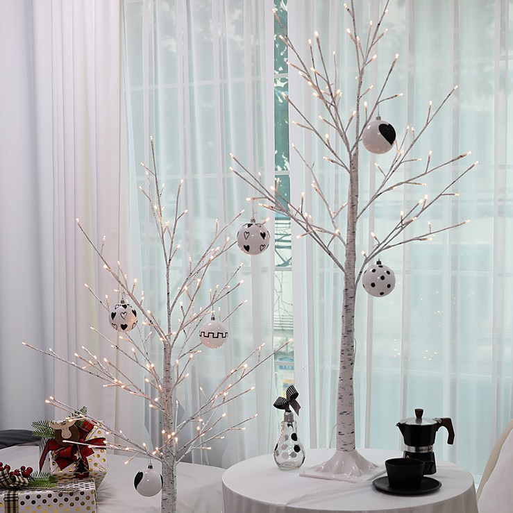 조아트 크리스마스트리 자작나무트리 LED 감성트리 화이트 특별한트리 인조나무, 02_감성트리 화이트자작 1.6M 2
