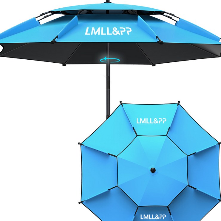LMLL&PP 특대형 이층 꺽임 3단 접식 낚시파라솔 캠핑 낚시 야외용품 각도조절 방풍 각도 조절 가능 최대우산면 2.6M