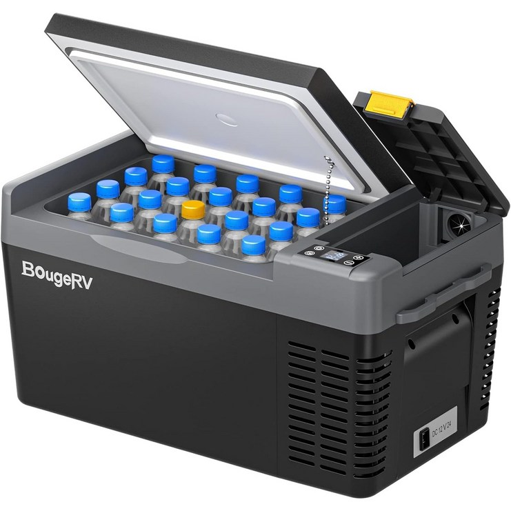공식 판매 BougeRV 차량용 냉장고 화물차 냉장고 미니휴대용 캠핑용 냉장고 휴대용 냉동고는 야외 캠핑용 오프로드 트럭 RV SUV 화물차 20L 30L 2년 보증