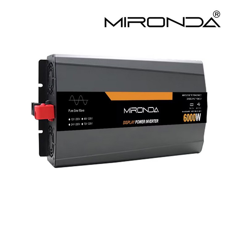 MIRONDA 순수 사인파 차량용 전력 인버터, 캠핑카 용 전압 변환기, 한국 KC 승인, 60Hz 12V  24V 220V MTS 용량 6000W, 1개