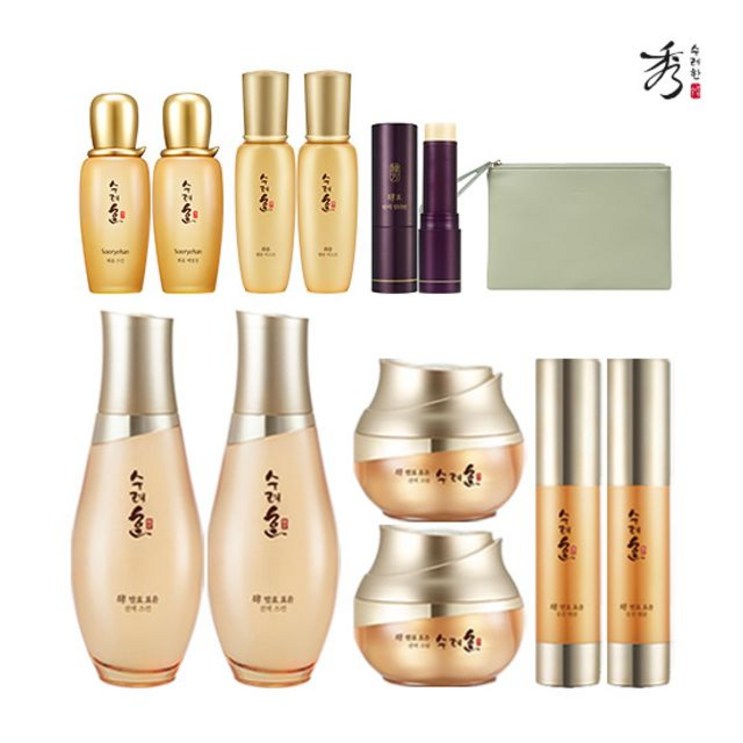 수려한 수려한 발효 효윤스킨크림앰플X2화윤스킨에멀전화윤미스트X2멀티밤파우치가방