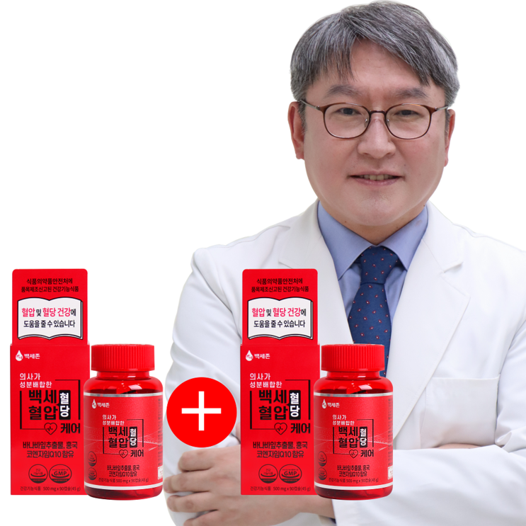 영양제 백세존 백세혈당혈압케어 의사 김도영교수 성분배합, 90정, 2개