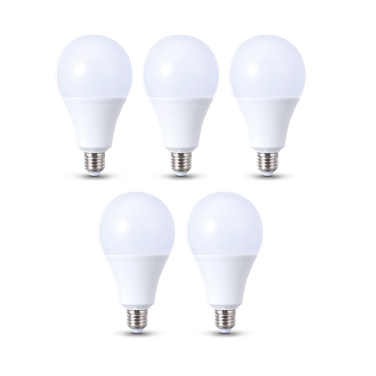 삼영전기 LED 전구 E26, 2등급 12W전구색노란빛, 5개