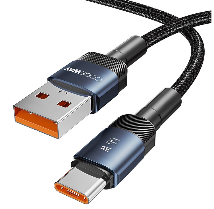 코드웨이 USB A to C타입 고속 충전 케이블, 2m, 블루, 1개
