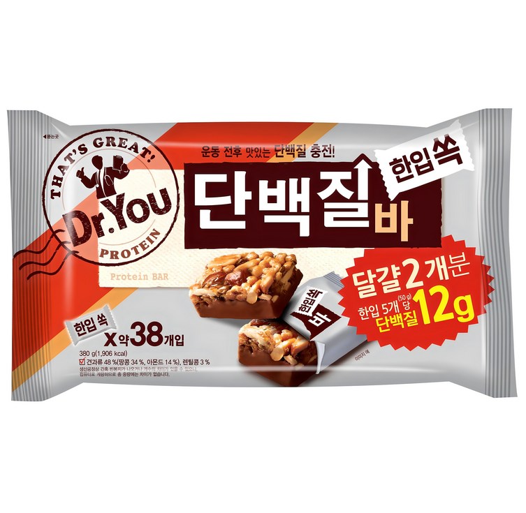 닥터유 한입쏙 단백질바, 380g, 1개